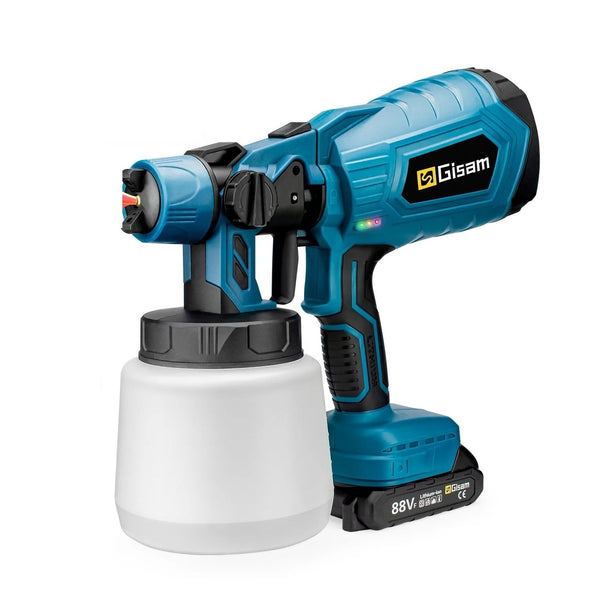 Pistol de Vopsit Electric cu Acumulator 48V (3000mAh) - Rezervor 800ml, Debit Reglabil & 3 Moduri Pulverizare