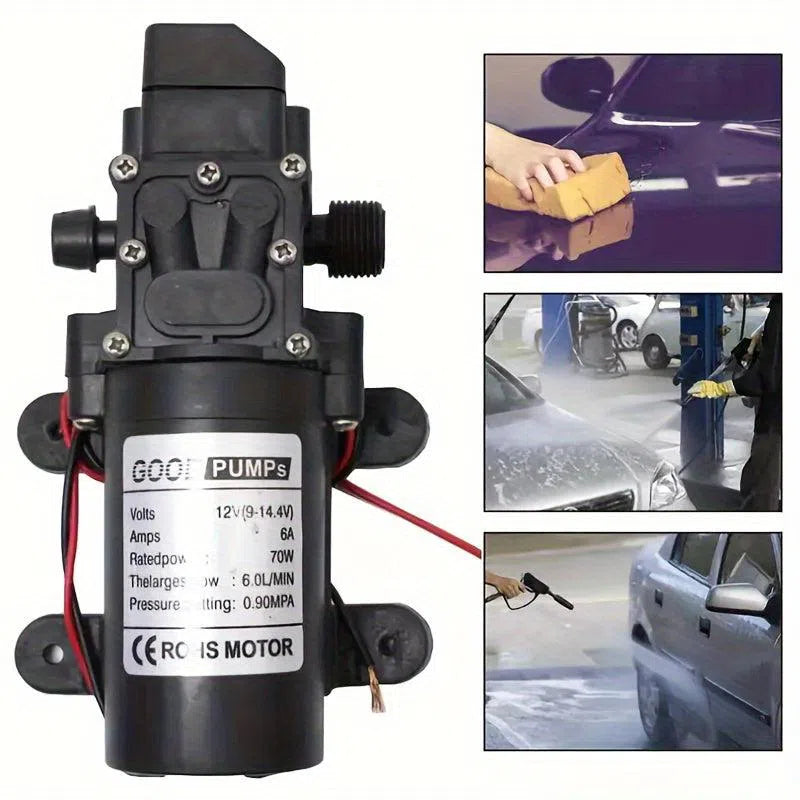 Pompă de Apă cu Diafragmă 130PSI – 12V Autoamorsare cu Comutator Automat, Instalare Ușoară, Ideală pentru Rulote, Bărci și Grădini