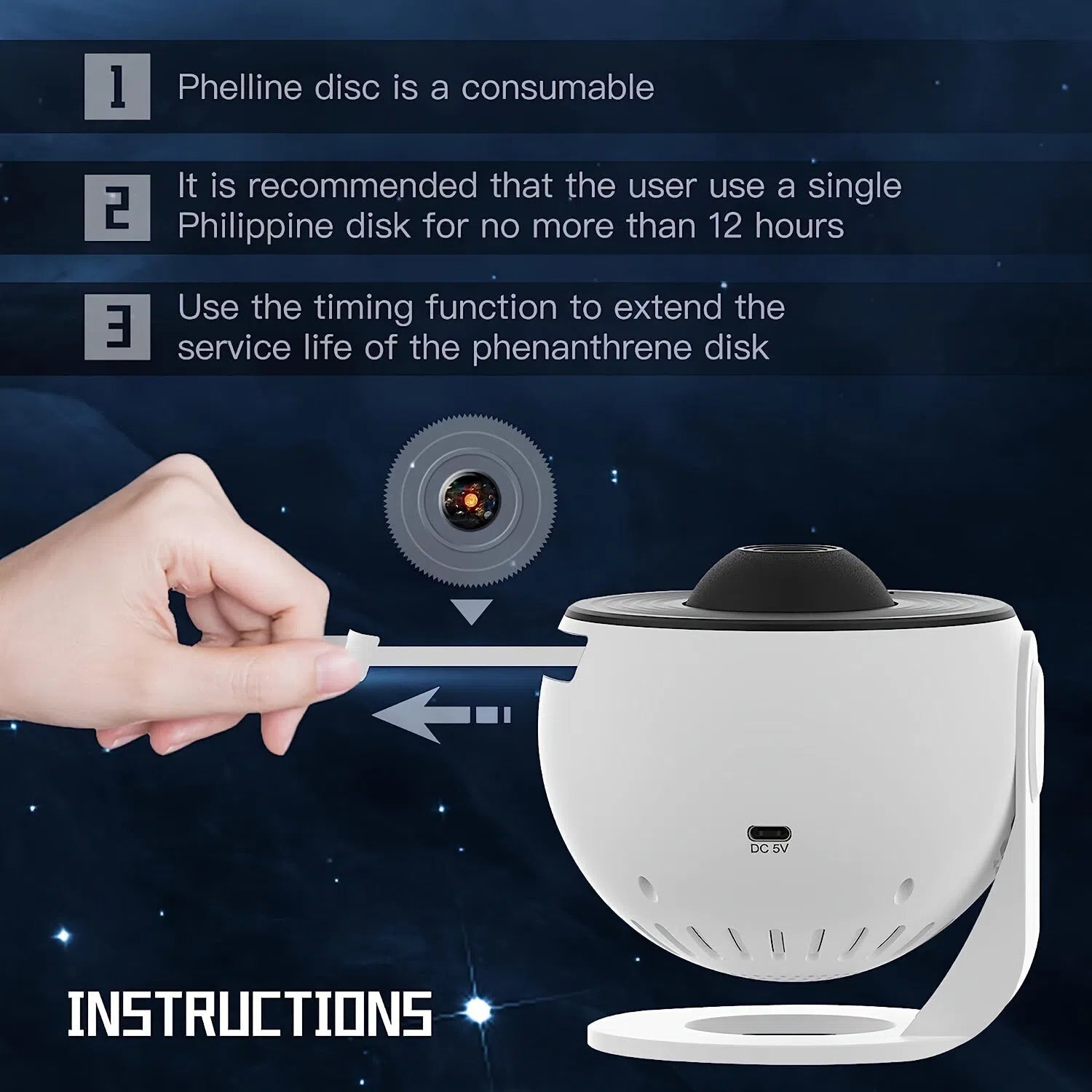 Proiector Galaxy cu Rotire 360° - Proiector de Stele și Lumină de Tavan Nebuloasă