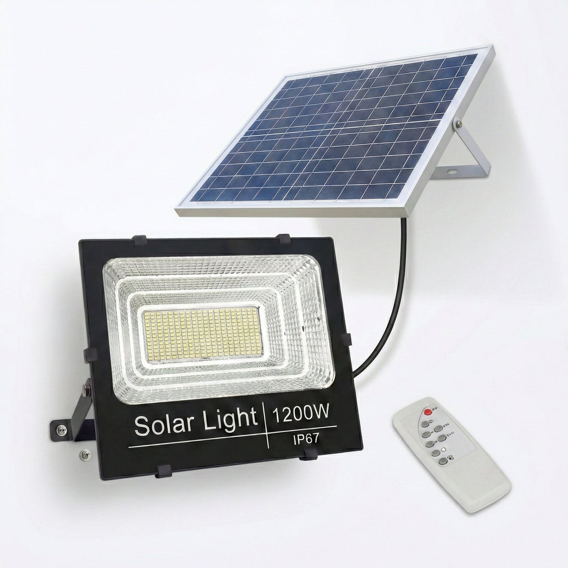 Proiector Solar Jortan 1200W, 928 LED, 4000 Lumeni, Baterie LiFePO4 40.000 mAh, IP67, Telecomandă