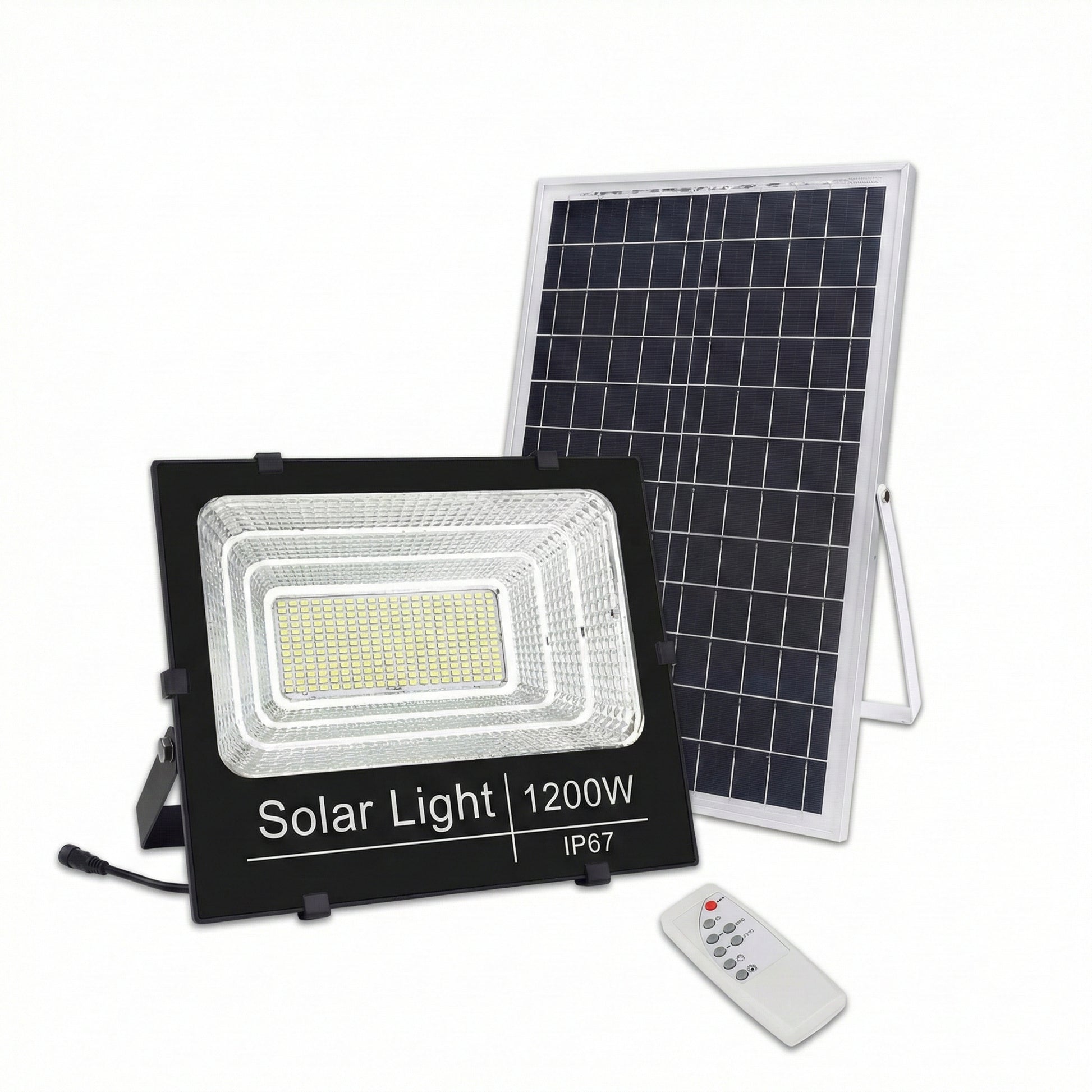 Proiector Solar Jortan 1200W, 928 LED, 4000 Lumeni, Baterie LiFePO4 40.000 mAh, IP67, Telecomandă