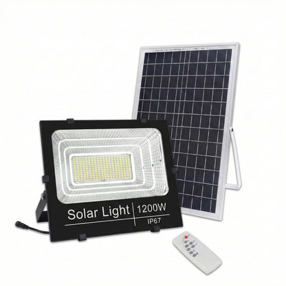 Proiector Solar Jortan 1200W, 928 LED, 4000 Lumeni, Baterie LiFePO4 40.000 mAh, IP67, Telecomandă