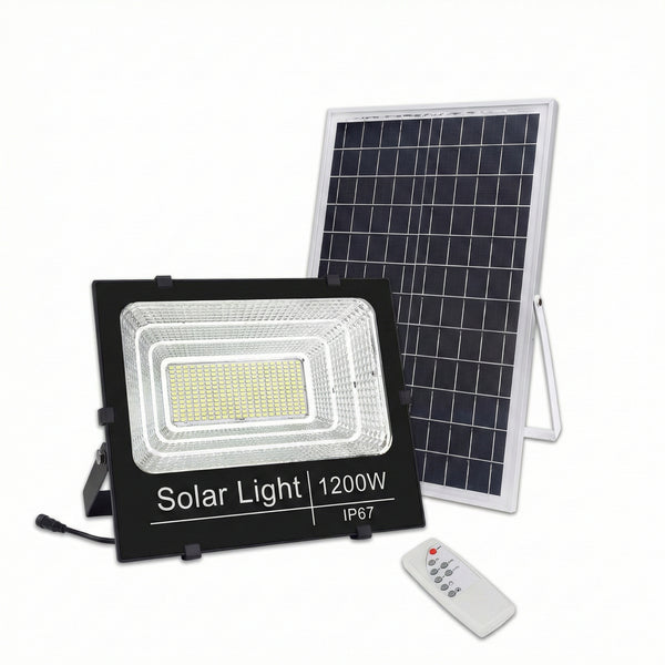 Proiector Solar Jortan 1200W, 928 LED, 4000 Lumeni, Baterie LiFePO4 40.000 mAh, IP67, Telecomandă