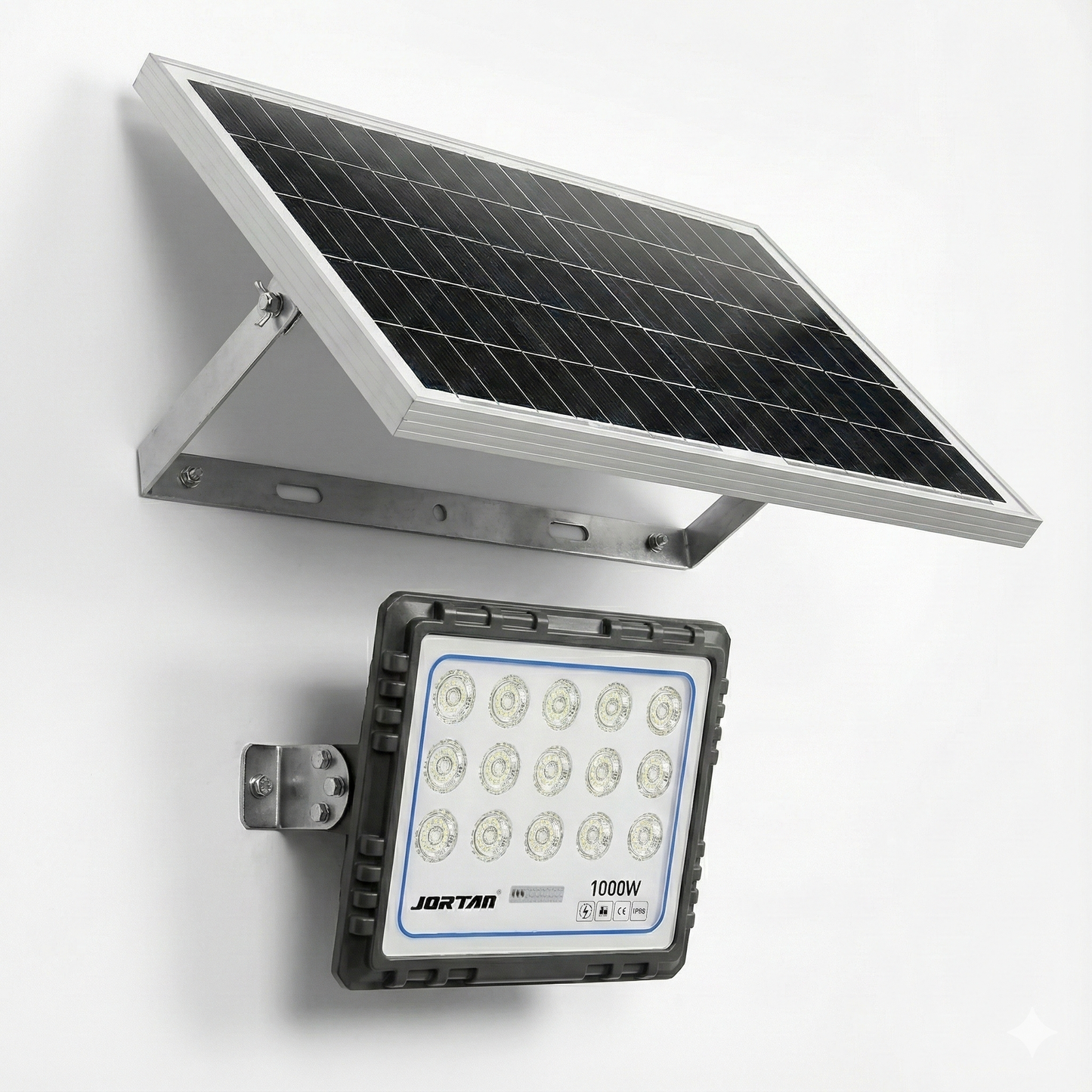 Proiector Solar Jortan HONOR 1000W, 225 LED 2835,4000 Lumeni Baterie 40000 mAh, Telecomandă + Fotocelulă, IP66 (Negru)