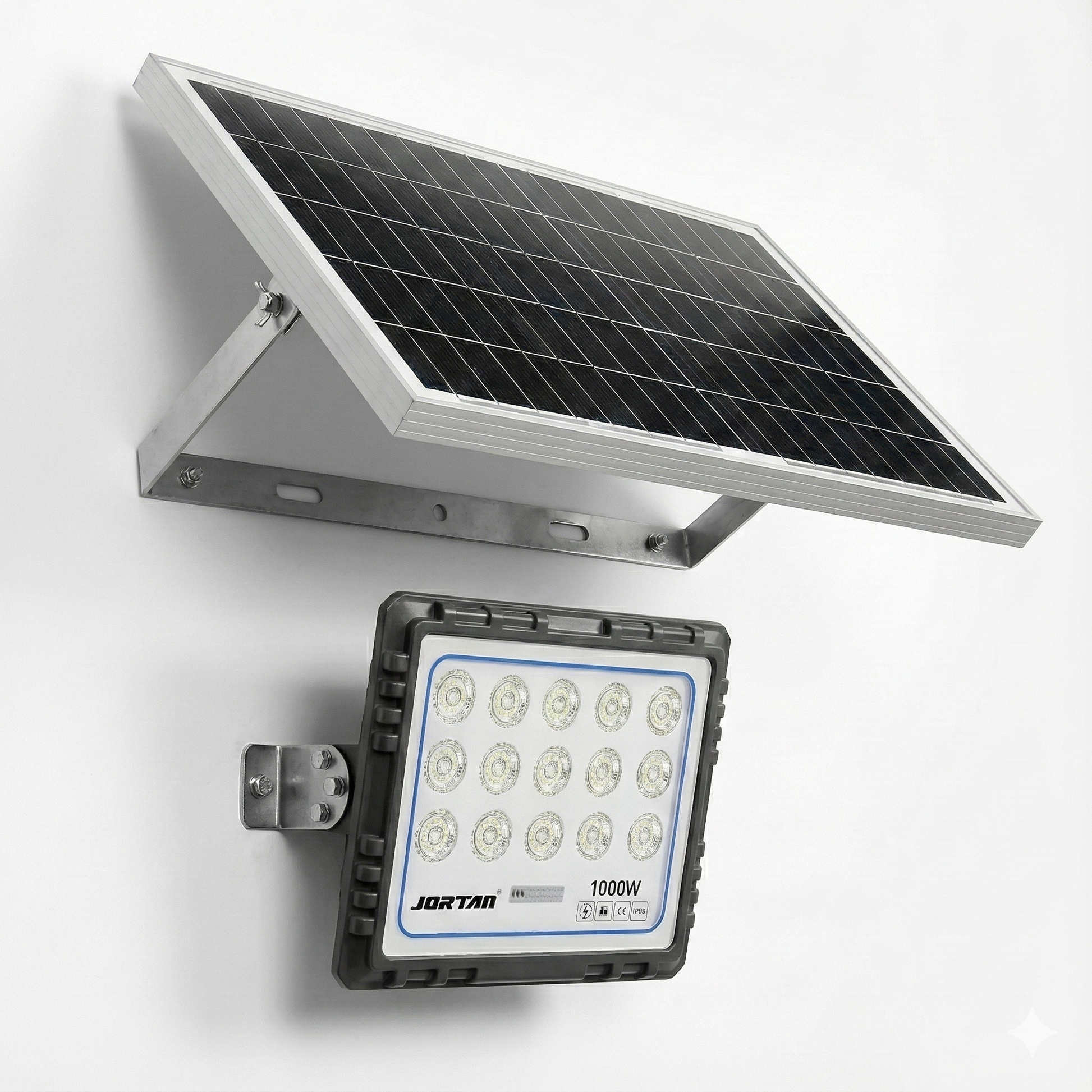 Proiector Solar Jortan HONOR 1000W, 225 LED 2835,4000 Lumeni Baterie 40000 mAh, Telecomandă + Fotocelulă, IP66 (Negru)