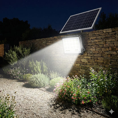 Proiector Solar Jortan HONOR 1000W, 225 LED 2835,4000 Lumeni Baterie 40000 mAh, Telecomandă + Fotocelulă, IP66 (Negru)