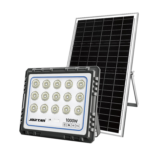 Proiector Solar Jortan HONOR 1000W, 225 LED 2835,4000 Lumeni Baterie 40000 mAh, Telecomandă + Fotocelulă, IP66 (Negru)