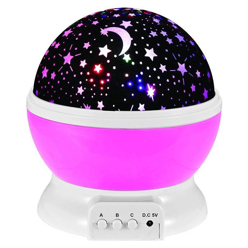 Proiector stelute Star Master cu 4 LED-uri, USB, funcție de rotație 360°