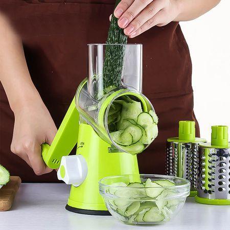 Razătoare Manuală pentru Legume Tabletop Drum Grater, 3 Lame Interschimbabile