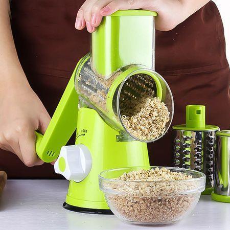 Razătoare Manuală pentru Legume Tabletop Drum Grater, 3 Lame Interschimbabile