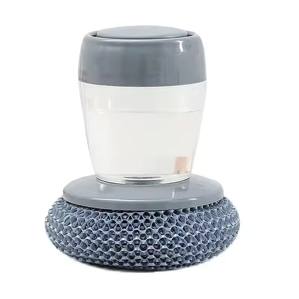 Perie de Curățare Vase cu Dozator Automat de Detergent și Burete din Sârmă de Oțel, Tip Presă