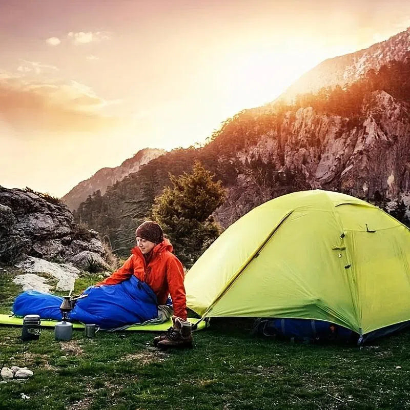 Sac de dormit îngroșat și cald din bumbac, cu pălărie - ideal pentru camping și alpinism, utilizare în toate anotimpurile