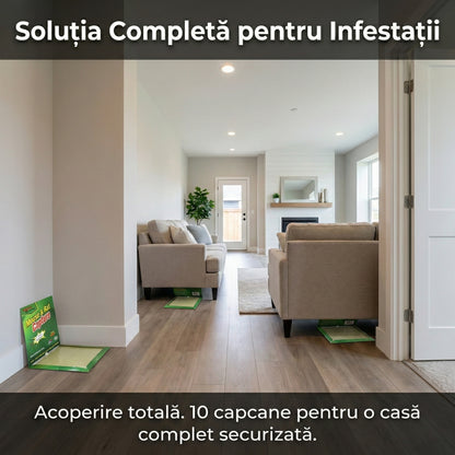Set 10 Capcane cu Lipici pentru Șoareci și Șobolani, Adeziv Puternic cu Atractant, Non-Toxice, Siguranță pentru Casă și Depozite