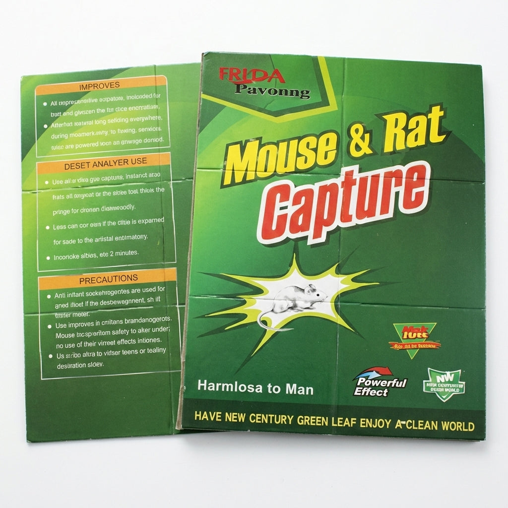 Set 10 Capcane cu Lipici pentru Șoareci și Șobolani, Adeziv Puternic cu Atractant, Non-Toxice, Siguranță pentru Casă și Depozite