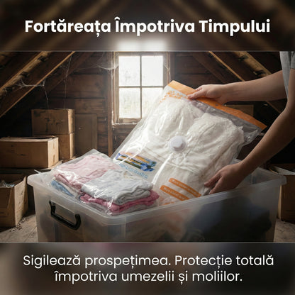 Set 10 Saci de Vidat Haine 80x100 cm, Reutilizabili, Economie Spațiu 75%, Protecție Împotriva Umezelii și Prafului, Transparenți