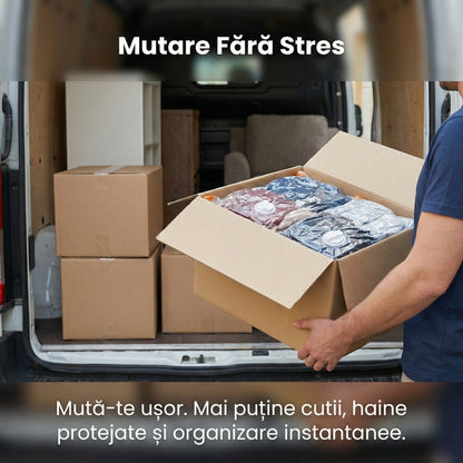 Set 10 Saci de Vidat Haine 80x100 cm, Reutilizabili, Economie Spațiu 75%, Protecție Împotriva Umezelii și Prafului, Transparenți