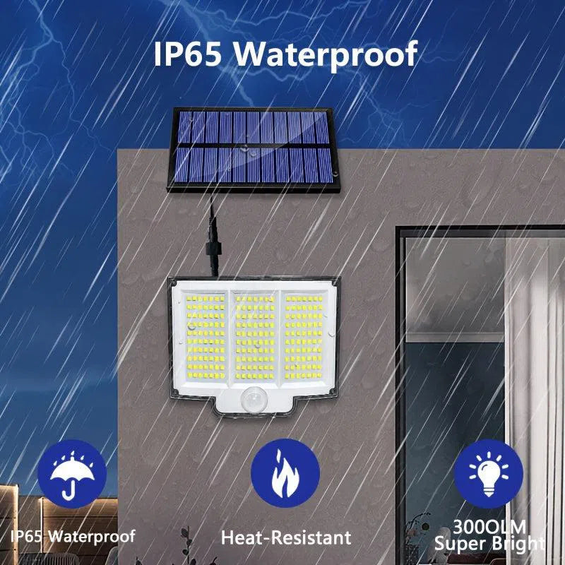 Set 1/2 Bucăți Lămpi Solare cu 210 LED-uri – Lumină de Perete cu Senzor de Mișcare, 3 Moduri de Iluminare