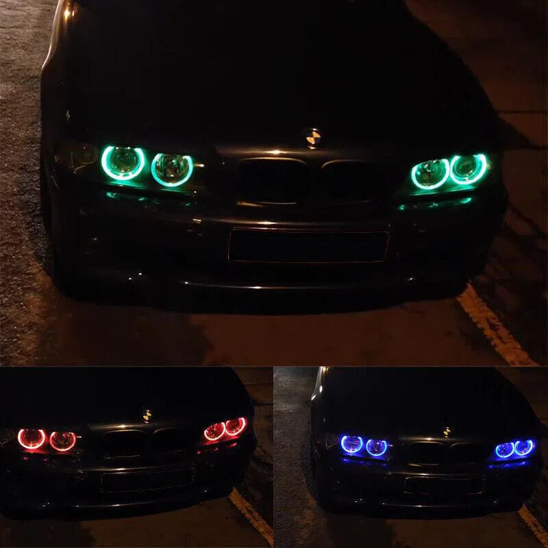 Set 2 becuri Angel Eye pentru lumină de ceață auto, LED-uri multicolore