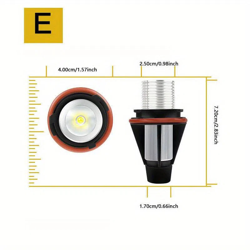 Set 2 becuri Angel Eye pentru lumină de ceață auto, LED-uri multicolore