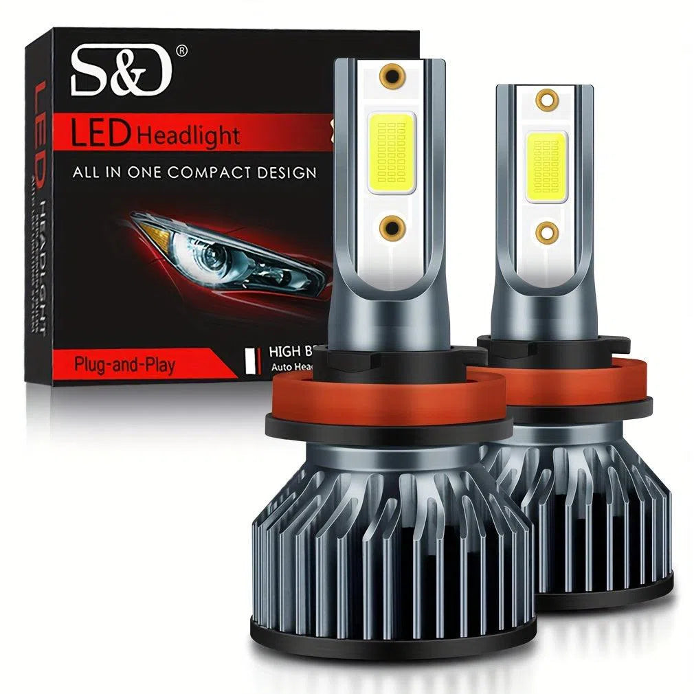 Set 2 buc. bec far LED auto, H7 H4 H11 H1 H8 H9 H11 9005 HB3 9006 HB4 9012 Hir2, 20000LM Canbus