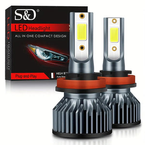 Set 2 buc. bec far LED auto, H7 H4 H11 H1 H8 H9 H11 9005 HB3 9006 HB4 9012 Hir2, 20000LM Canbus