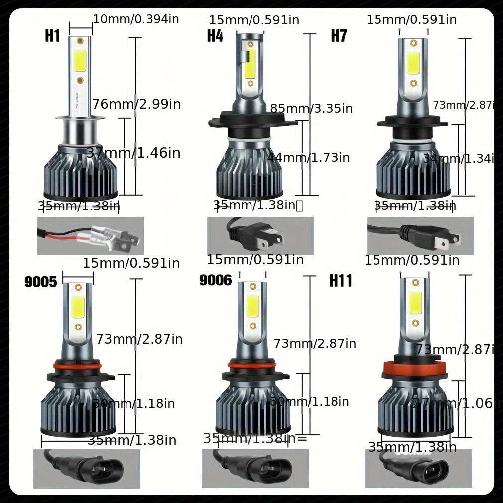 Set 2 buc. bec far LED auto, H7 H4 H11 H1 H8 H9 H11 9005 HB3 9006 HB4 9012 Hir2, 20000LM Canbus