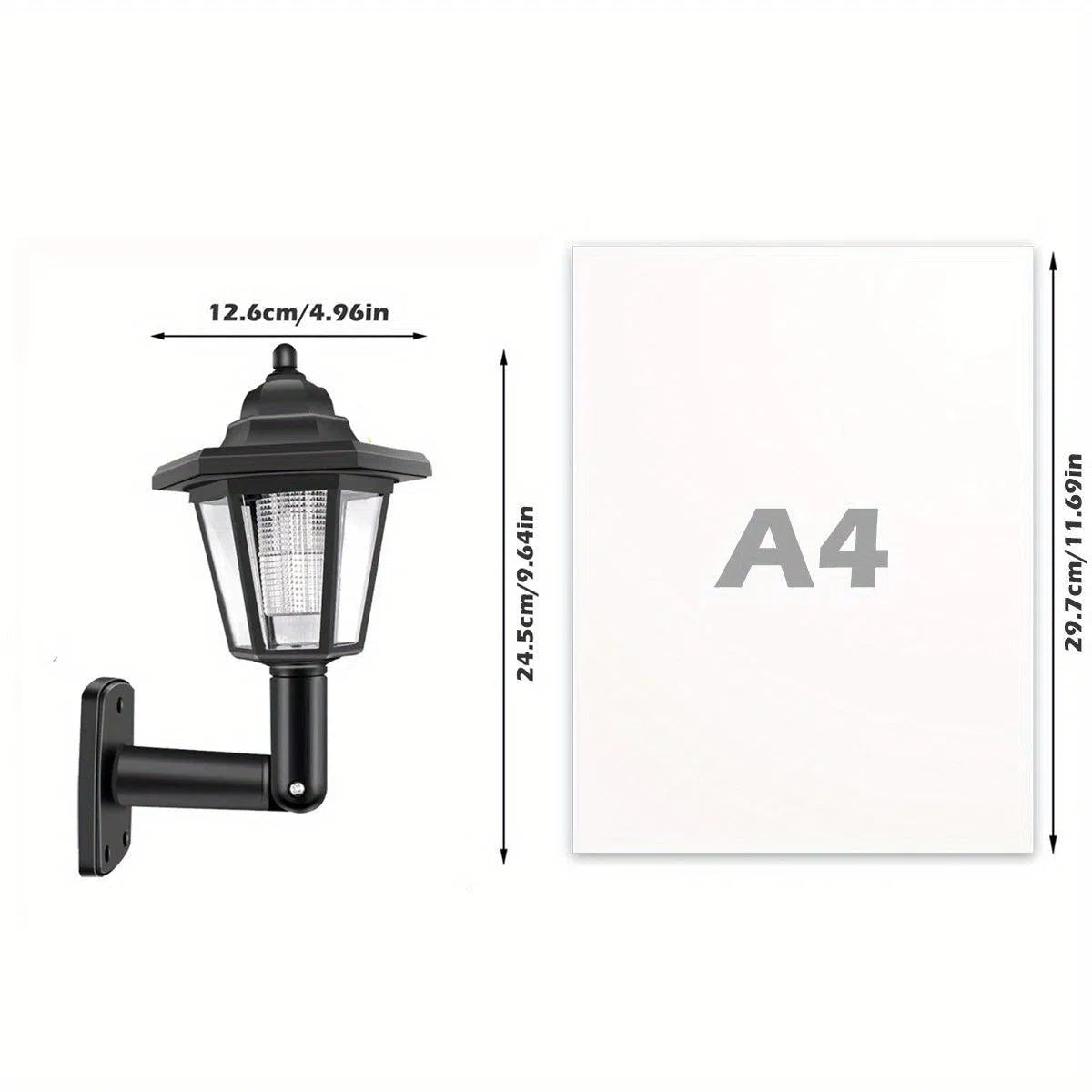 Set 2 lumini solare hexagonale LED pentru exterior, lămpi de perete retro, decorațiuni de grădină