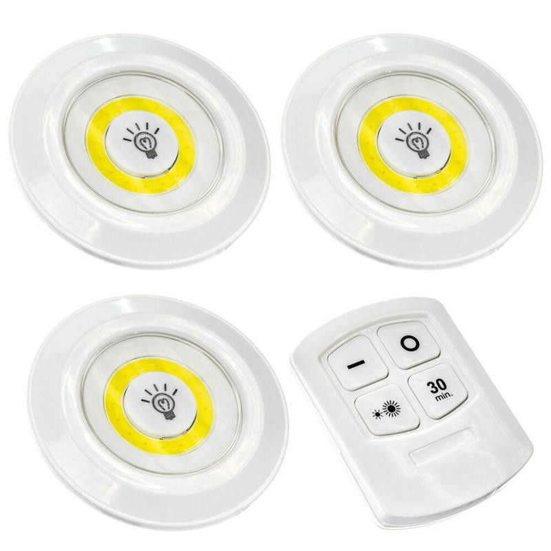 Set 3 Lămpi&nbsp; tip Spot LED 3W COB cu Telecomandă, 150 Lumeni, Reglabilă pe 2 Nivele