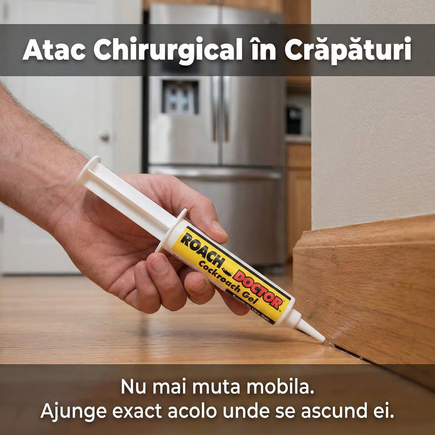 Set 5 x Gel Anti-Gândaci Roach Doctor, Seringă Aplicare 30g, Eliminare Rapidă în 24h, Efect de Cascadă, Interior/Exterior