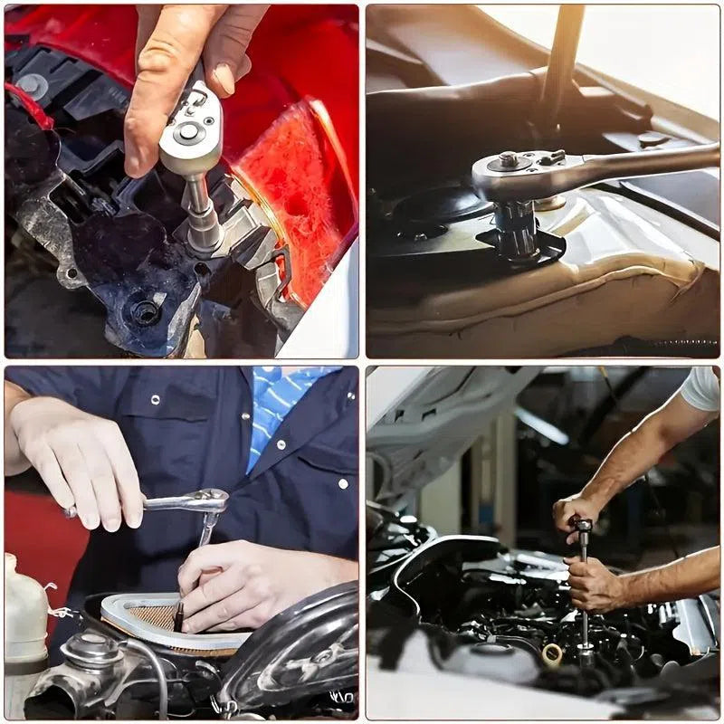 Set 53 Piese pentru Repararea Autovehiculelor - Chei cu Clichet din Oțel Inoxidabil și Biți de Șurubelniță Asortați