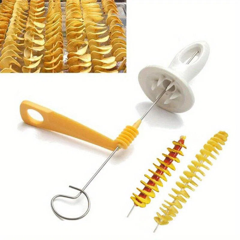 Set 6 Bucăți Spiral Cutter pentru Cartofi – Tăietor Manual din Oțel Inoxidabil Tornado Twister