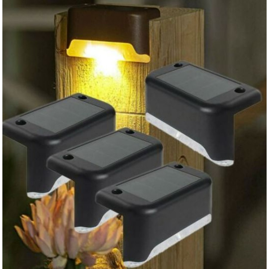 Set 8 Lămpi Solare pentru Trepte sau Terase cu Senzor de Lumină - Iluminare Automată pe Timp de Noapte