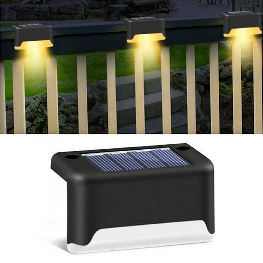 Set 8 Lămpi Solare pentru Trepte sau Terase cu Senzor de Lumină - Iluminare Automată pe Timp de Noapte