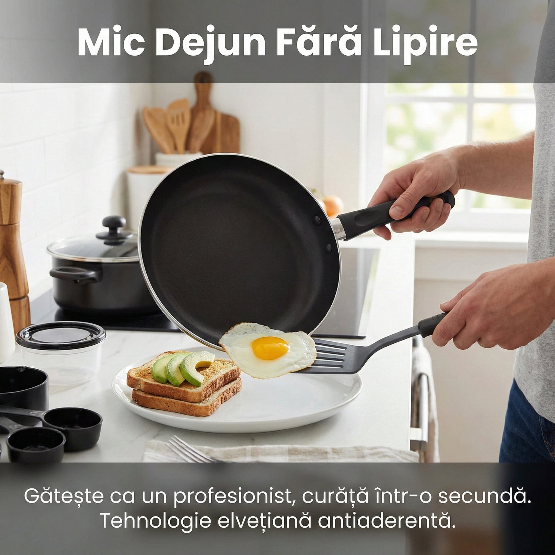 Set Complet Bucătărie 22 Piese Carter & Clay, Vase Gătit Antiaderente ILAG, Tavă Cuptor și Ustensile, Oțel Carbon, Negru