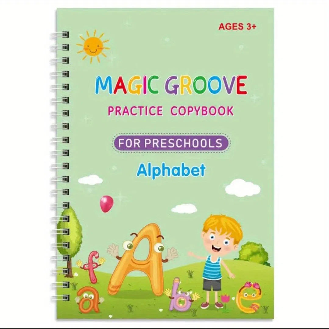 Set Educațional pentru Copii cu 4 Cărți și Stilou Magic – Carte de Exerciții pentru Educație Timpurie