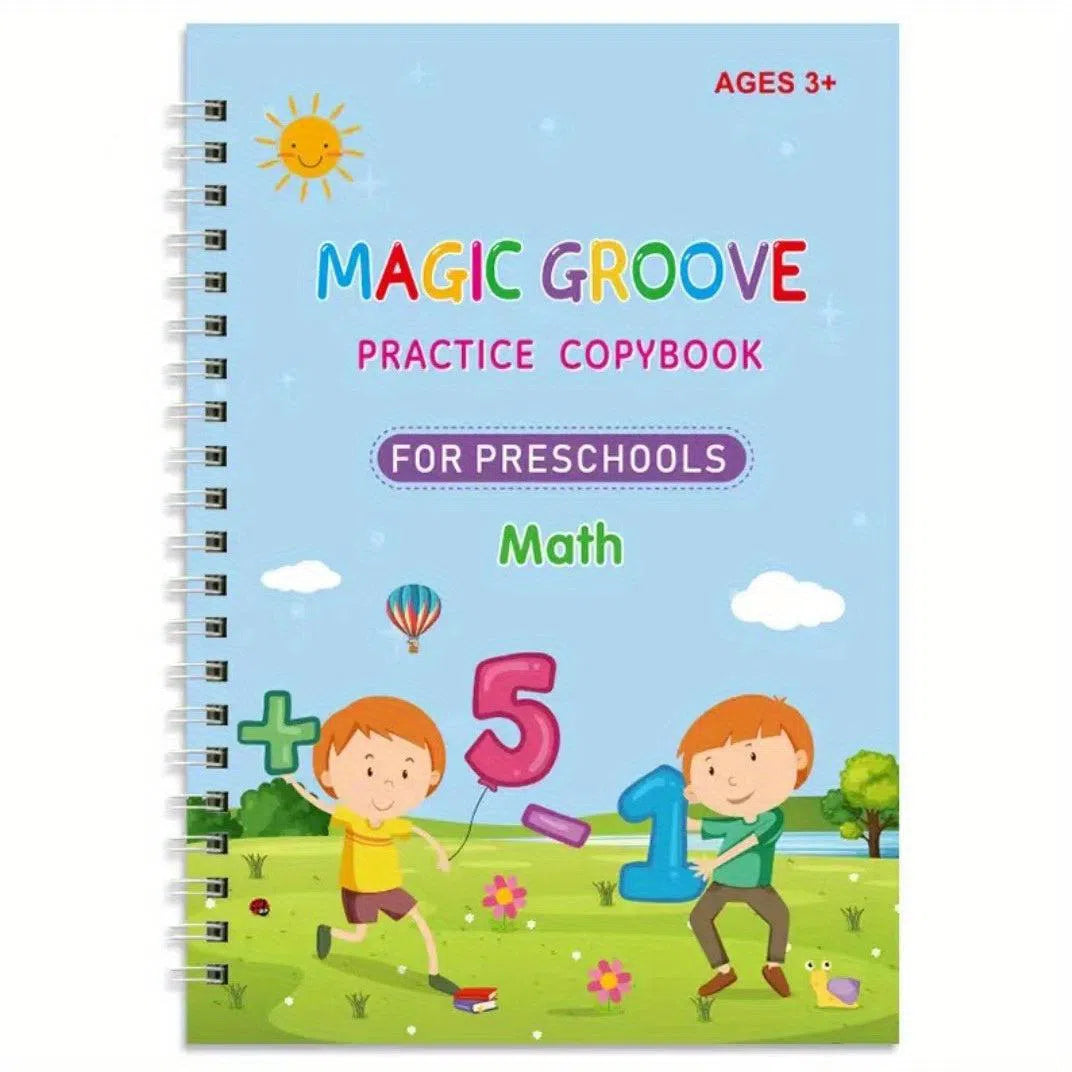 Set Educațional pentru Copii cu 4 Cărți și Stilou Magic – Carte de Exerciții pentru Educație Timpurie