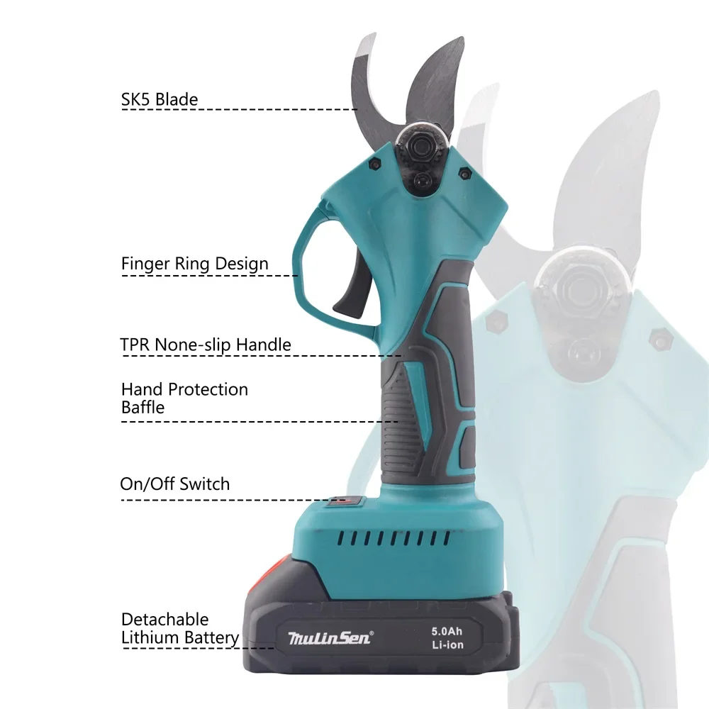 Set Grădinărit 2-în-1: Mini Drujbă Telescopică & Foarfecă Electrică - 2 Acumulatori 48V, Lamă 15cm & Motor Brushless