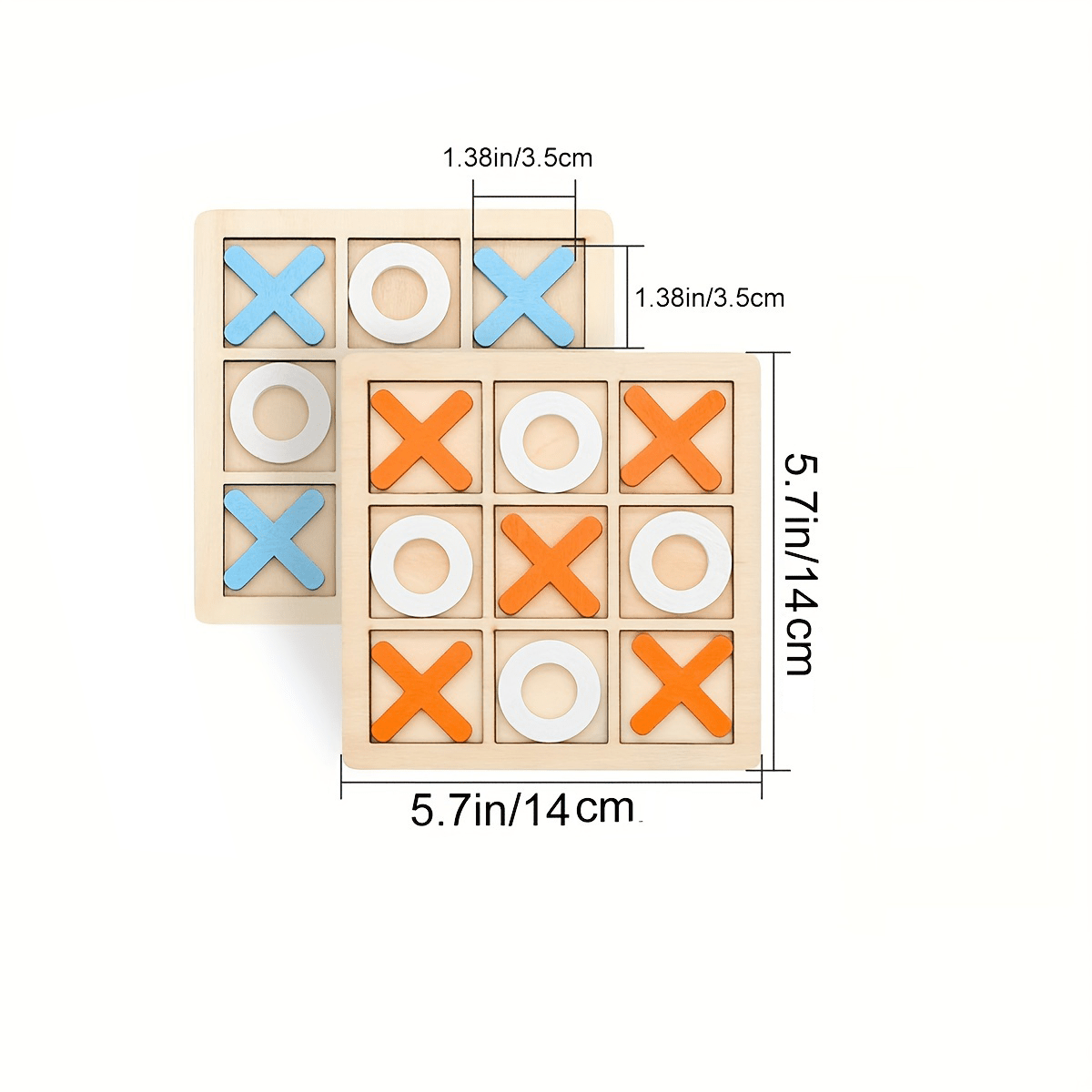 Set Jocuri de Societate din Lemn de Acacia Premium x si zero