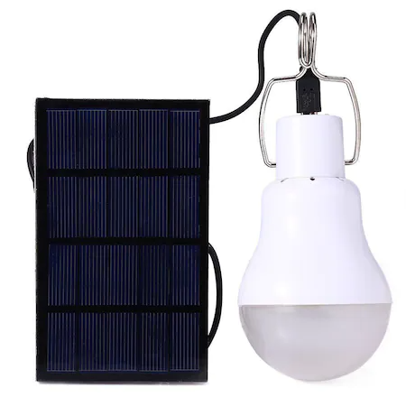 Set Lumină LED cu Panou Solar și Acumulator, Autonomie de Până la 6 Ore