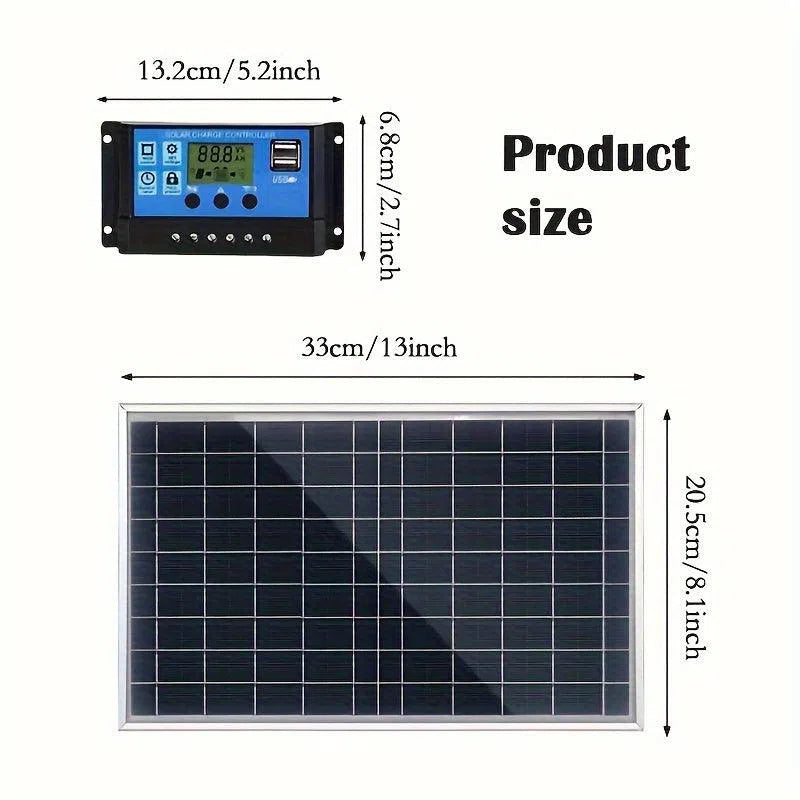 Set Panouri Solare Portabile cu Controler de Încărcare și Ieșire USB - Multiple Opțiuni de Alimentare