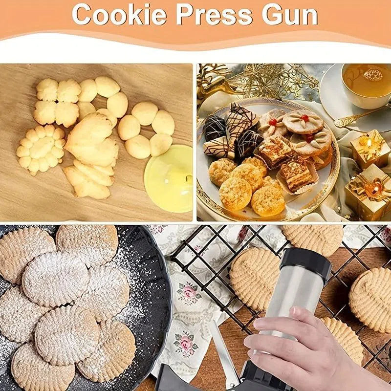 Set Presă de Cookie din Oțel Inoxidabil - 13 Discuri și 8 Vârfuri de Glazură pentru Biscuiți și Decorare