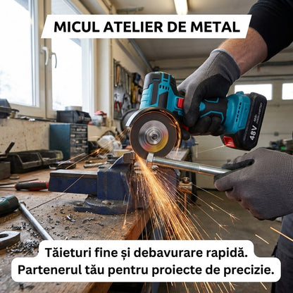 Set Scule 2-în-1: Bormașină & Flex (Polizor) pe Acumulator 48V - Kit Complet cu 2 Baterii + Accesorii