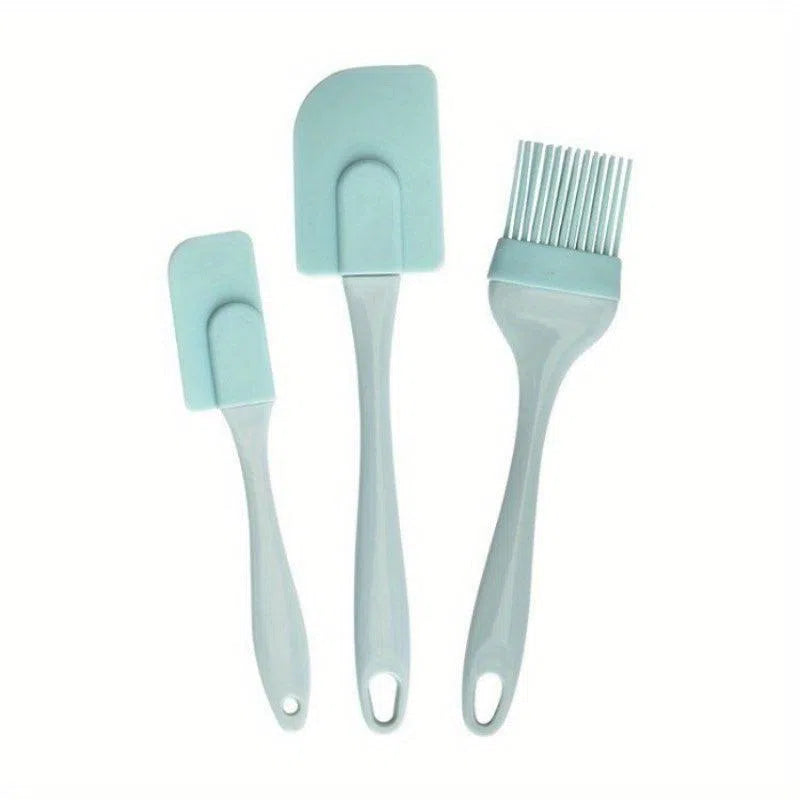 Set de 3 Spatule și Pensule din Silicon pentru Copt și Gătit la Grătar - Ustensile de Bucătărie Durabile