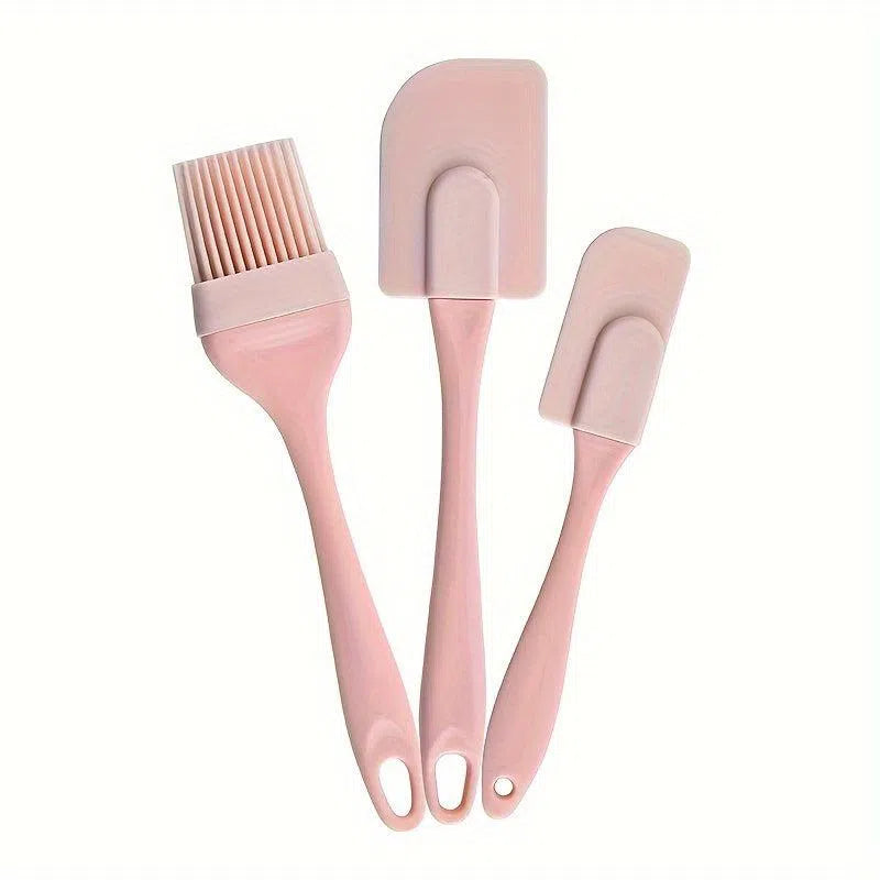 Set de 3 Spatule și Pensule din Silicon pentru Copt și Gătit la Grătar - Ustensile de Bucătărie Durabile