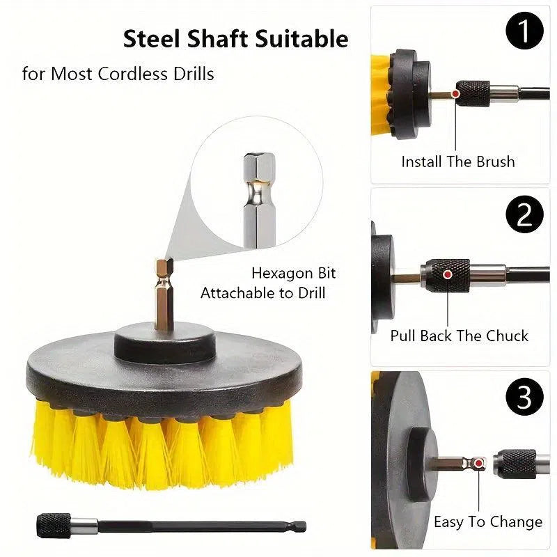 Set de 5 piese perii de foraj pentru curățenie, multi-uz, cu instrument de înaltă întindere