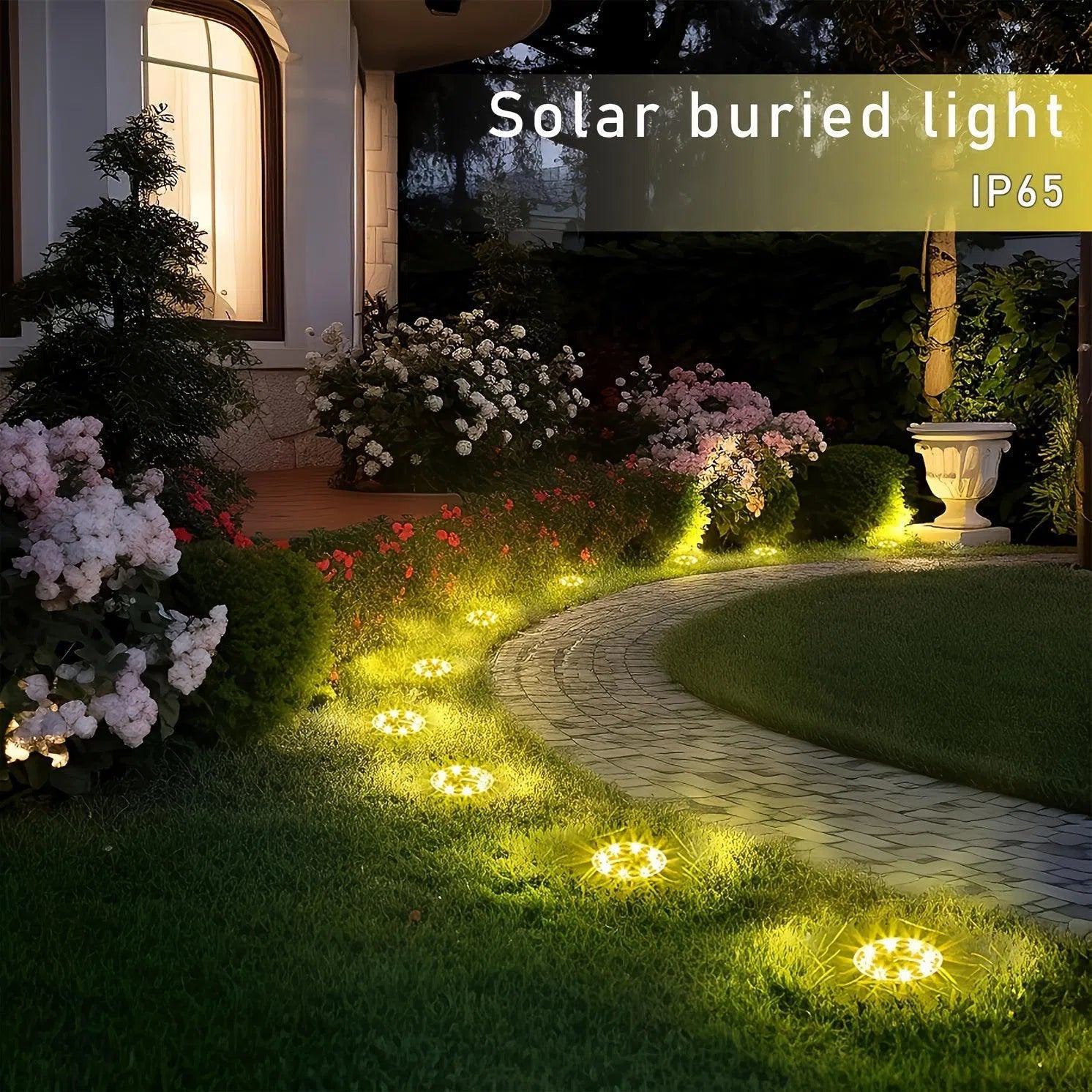 Set de 8/12 lumini solare de sol, 8 LED-uri, din oțel inoxidabil, pentru exterior