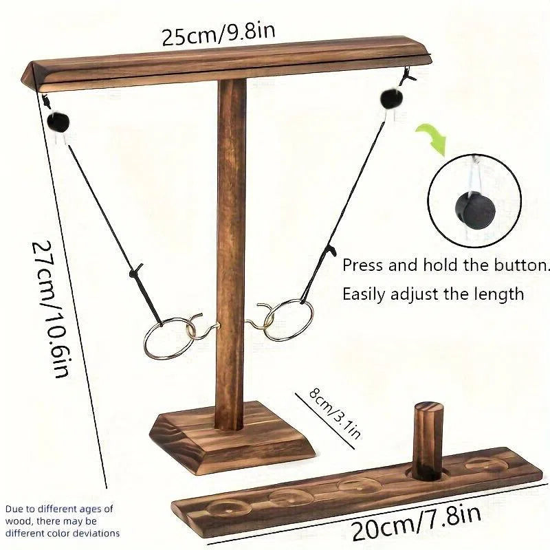 Set de joc din lemn cu inel și cârlig - ideal pentru interior/exterior și petreceri de Halloween