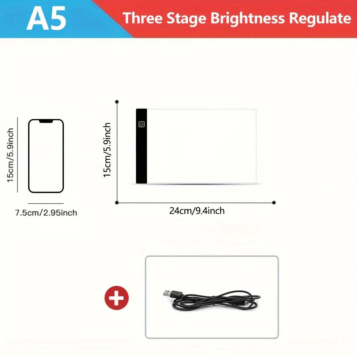 Set de panouri luminoase LED A4 și A5 – placă luminoasă ultra-subțire pentru artă, tatuaje, desen, schițe și animație