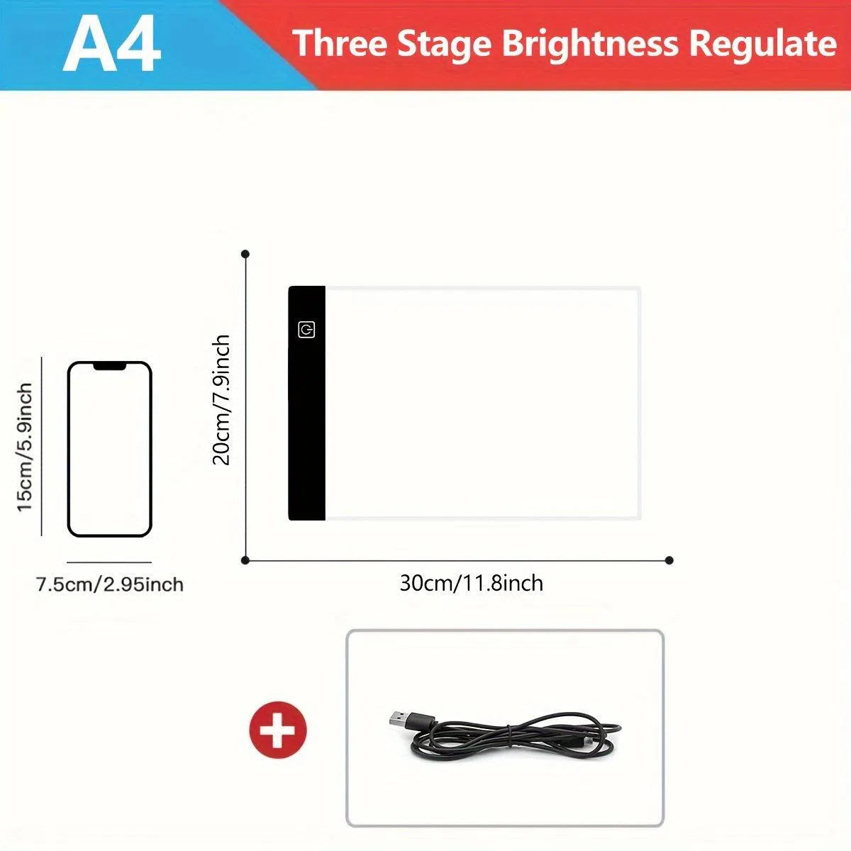 Set de panouri luminoase LED A4 și A5 – placă luminoasă ultra-subțire pentru artă, tatuaje, desen, schițe și animație