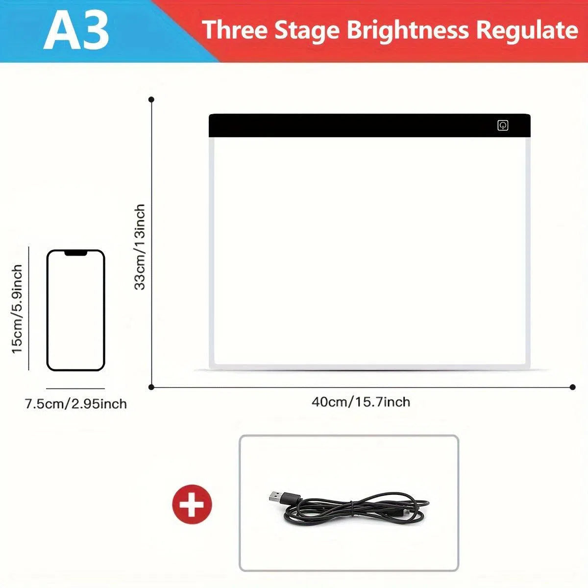 Set de panouri luminoase LED A4 și A5 – placă luminoasă ultra-subțire pentru artă, tatuaje, desen, schițe și animație